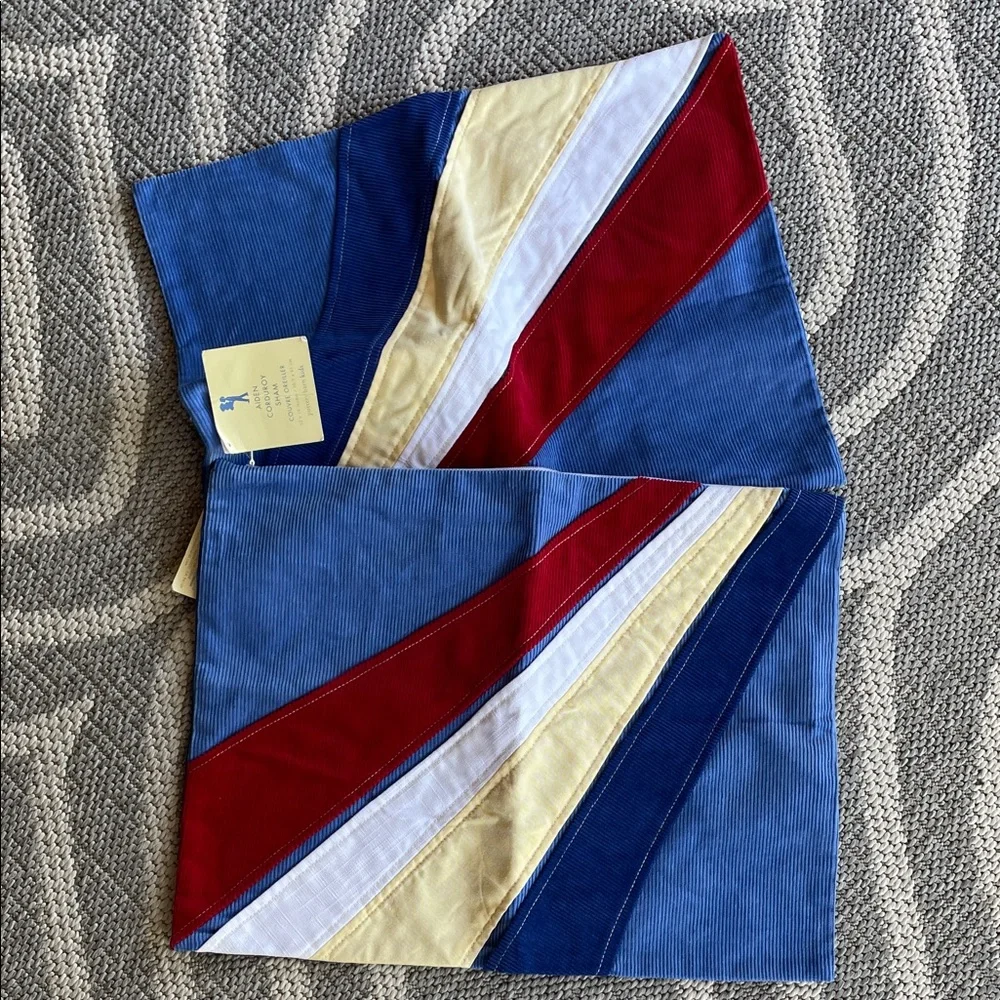 Pottery Barn Kids Aiden Corduroy sham 12x16” new with tags vintage set of 2